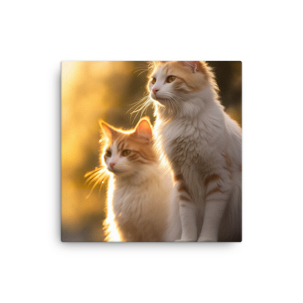 Turkish Van Cat Basking Canvas - PosterfyAI.com