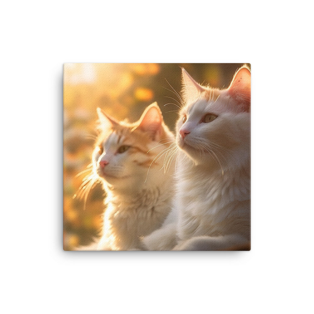Turkish Van Cat Basking Canvas - PosterfyAI.com