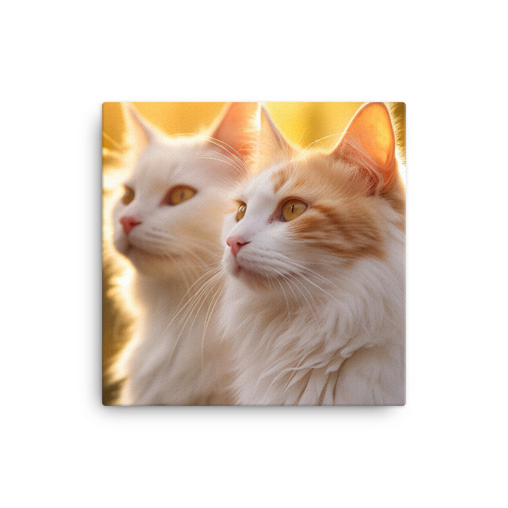Turkish Van Cat Basking Canvas - PosterfyAI.com