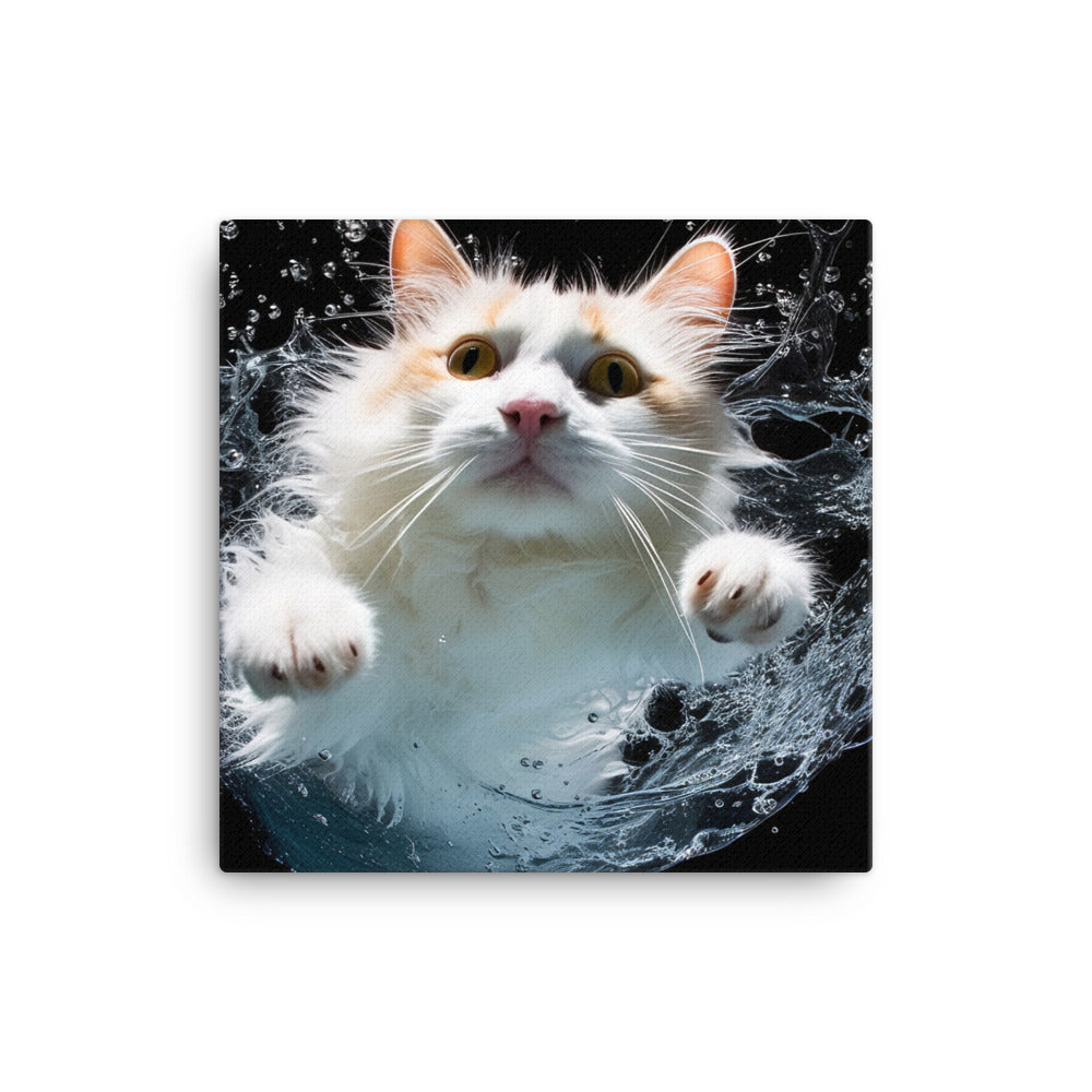 Graceful Turkish Van Cat Canvas - PosterfyAI.com