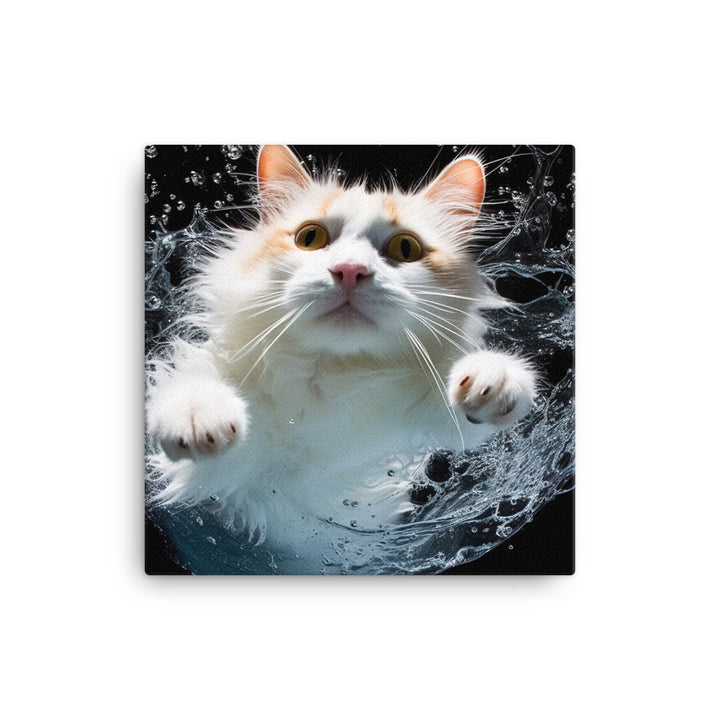 Graceful Turkish Van Cat Canvas - PosterfyAI.com