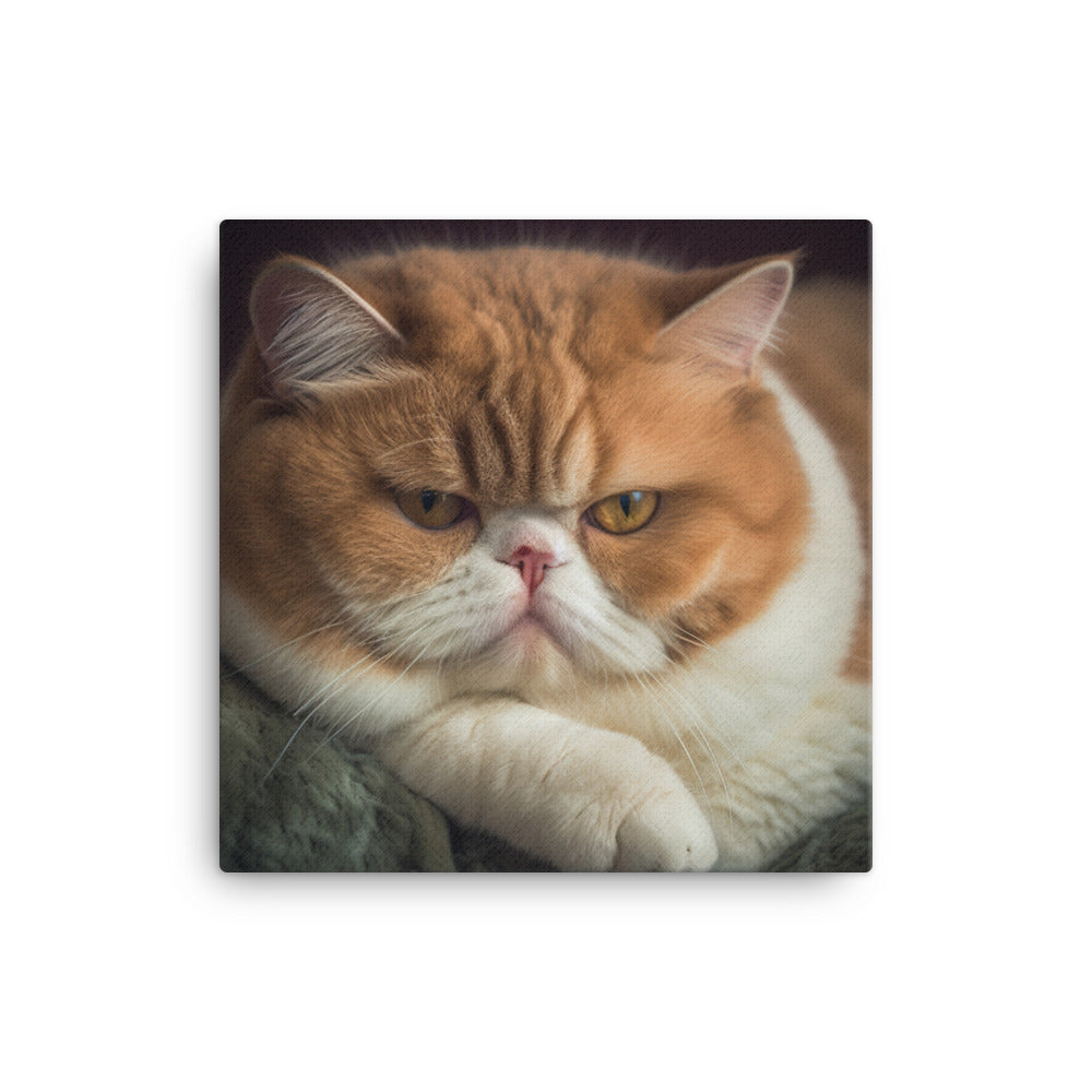 Elegance of Exotic Shorthair Cat Canvas - PosterfyAI.com