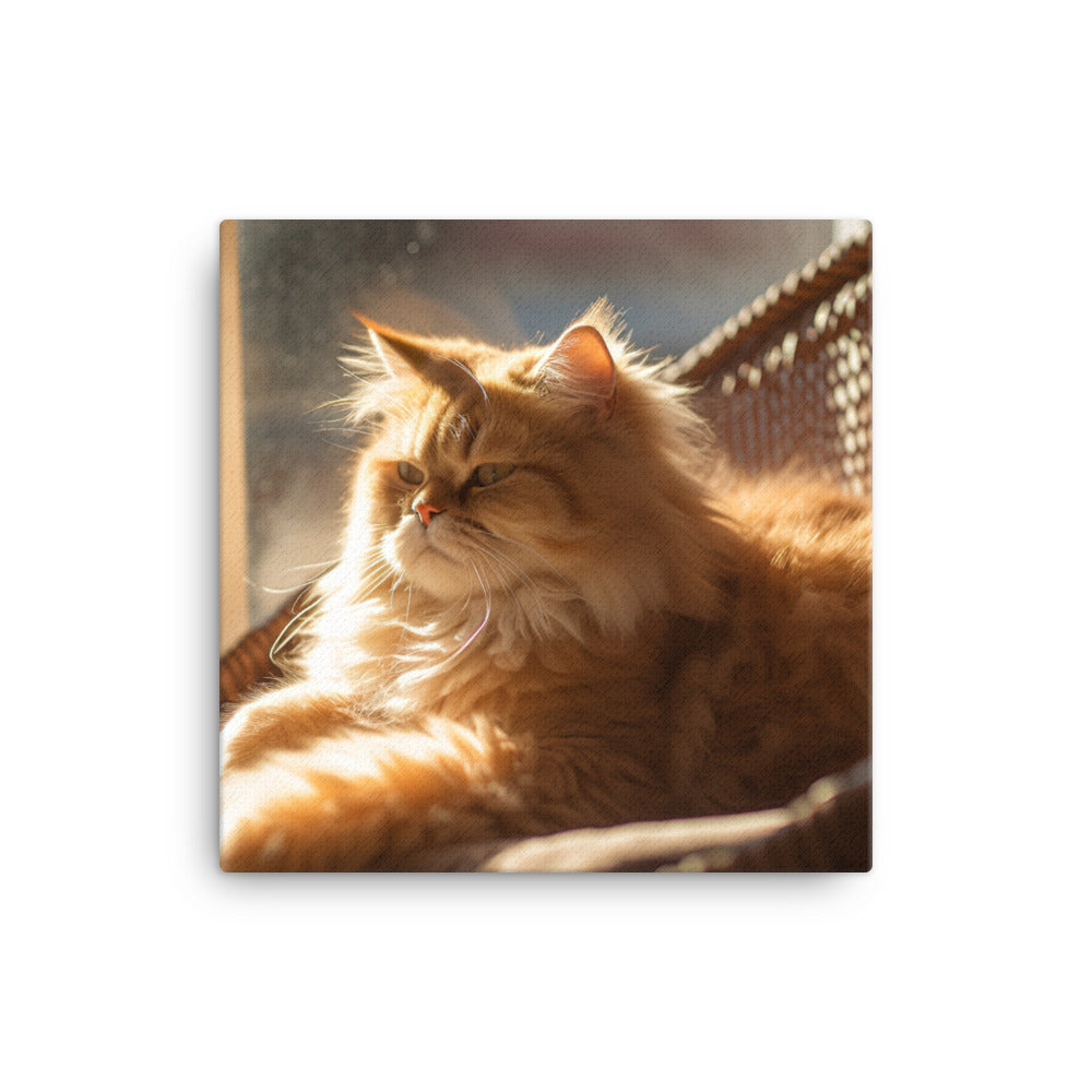 Persian Cat Relaxation Canvas - PosterfyAI.com