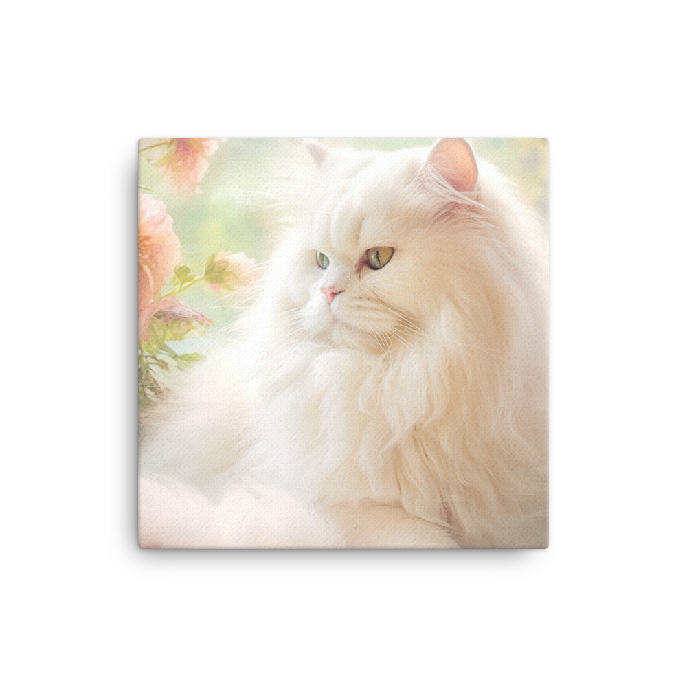 Persian Cat in Dreamy Pastel Canvas - PosterfyAI.com