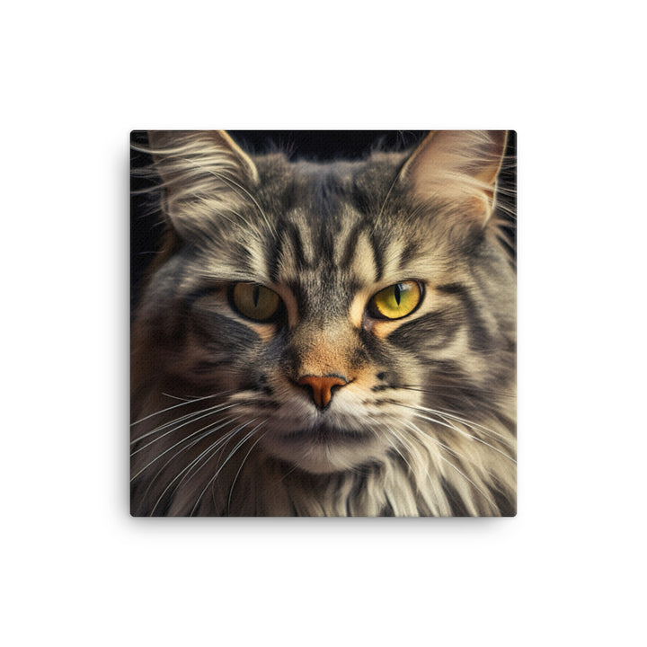 Majestic Maine Coon Portrait Canvas - PosterfyAI.com