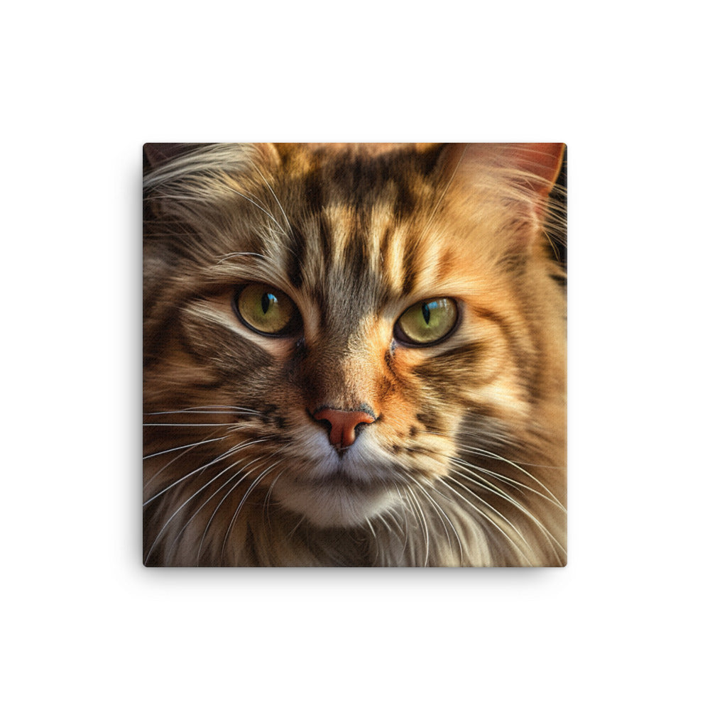 Majestic Maine Coon Portrait Canvas - PosterfyAI.com