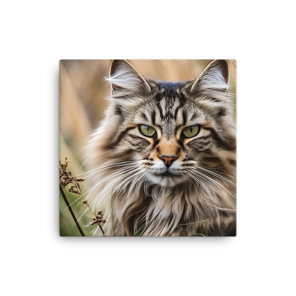 Maine Coon in Natural Habitat Canvas - PosterfyAI.com