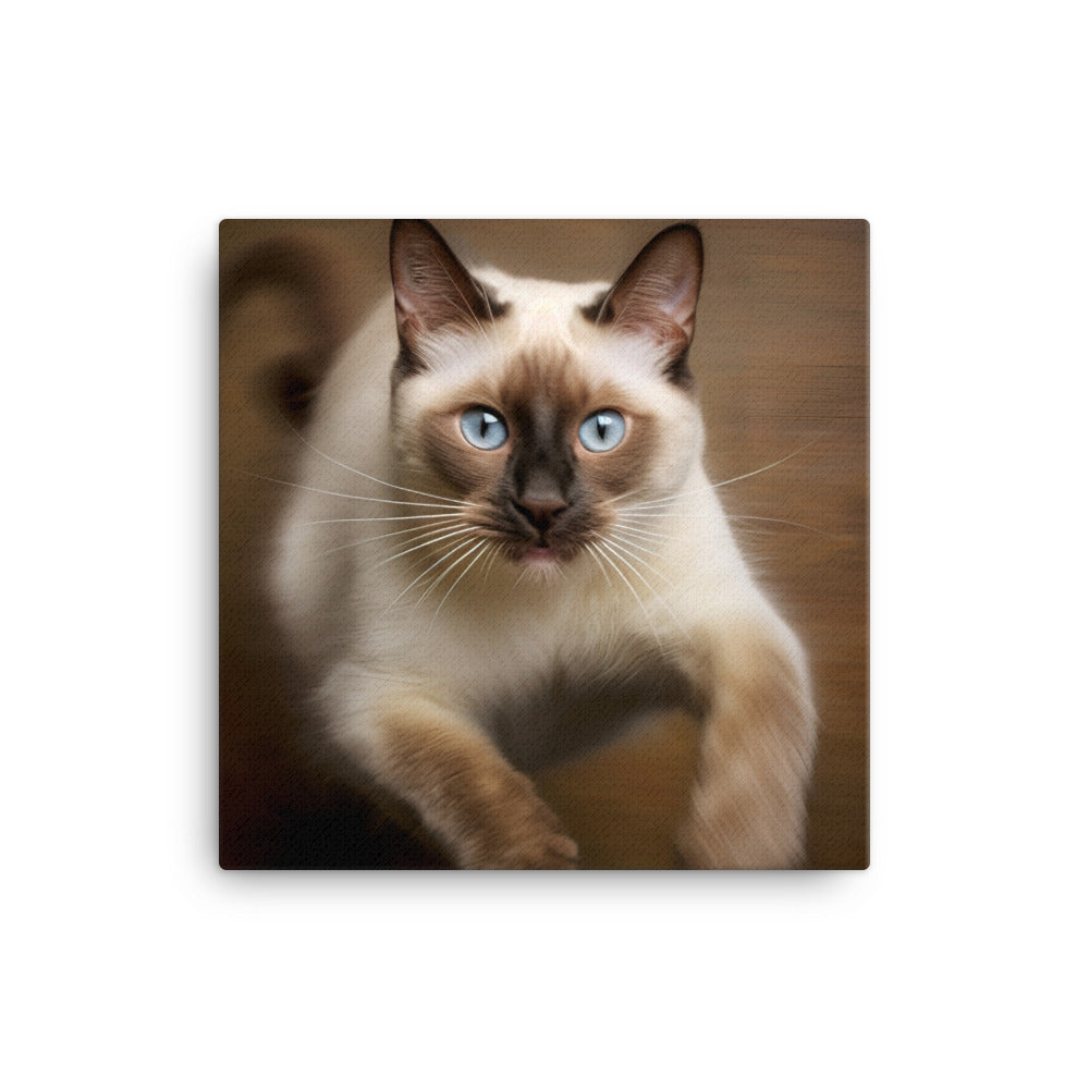 Graceful Siamese in Motion Canvas - PosterfyAI.com