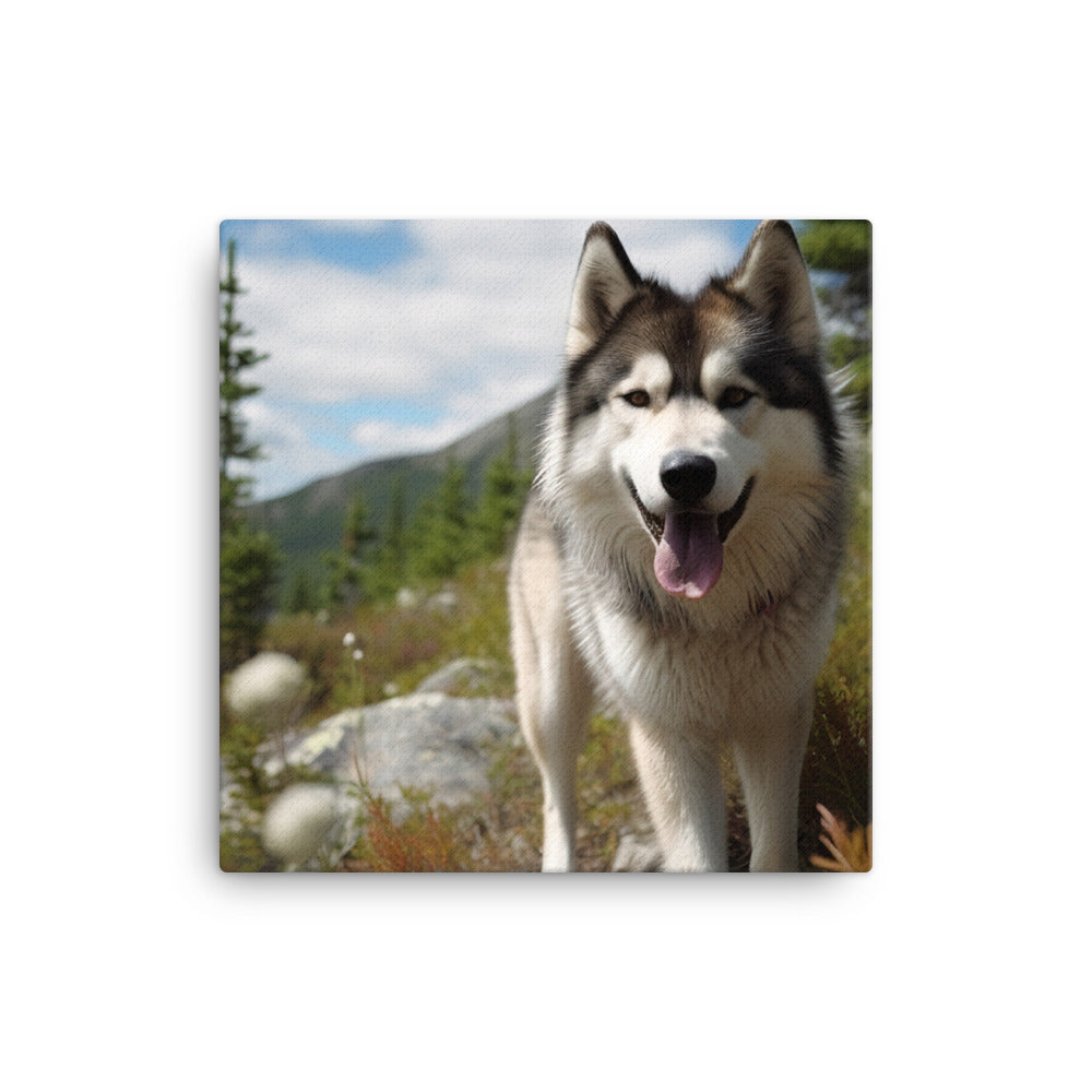 Alaskan Malamute on a Hike Canvas - PosterfyAI.com