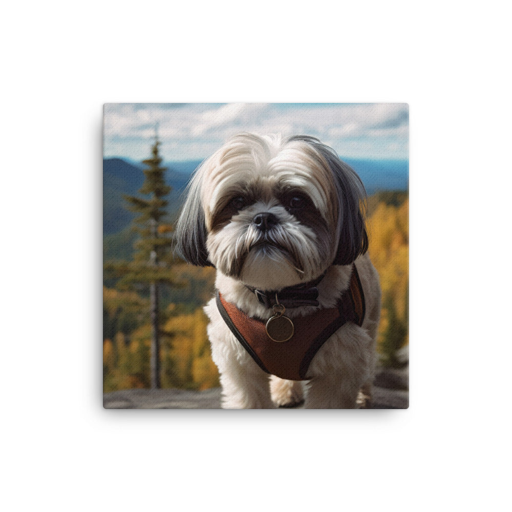 Adventurous Shih Tzu on a Hike Canvas - PosterfyAI.com