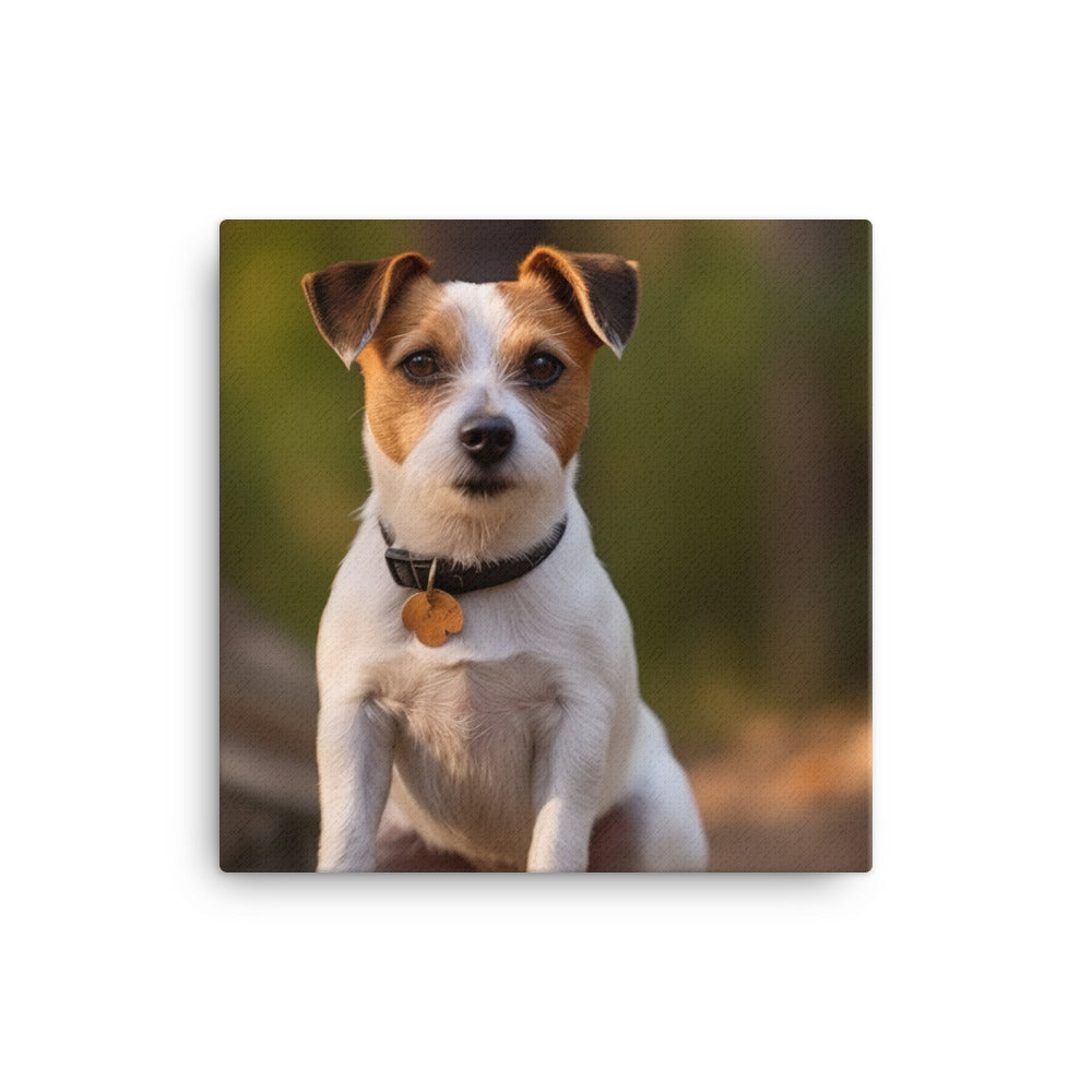 Adorable Jack Russell Terrier Posing for Camera Canvas - PosterfyAI.com