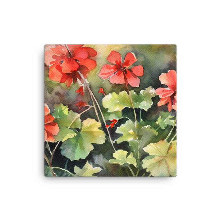 Whimsical Geranium Gardens canvas - Posterfy.AI