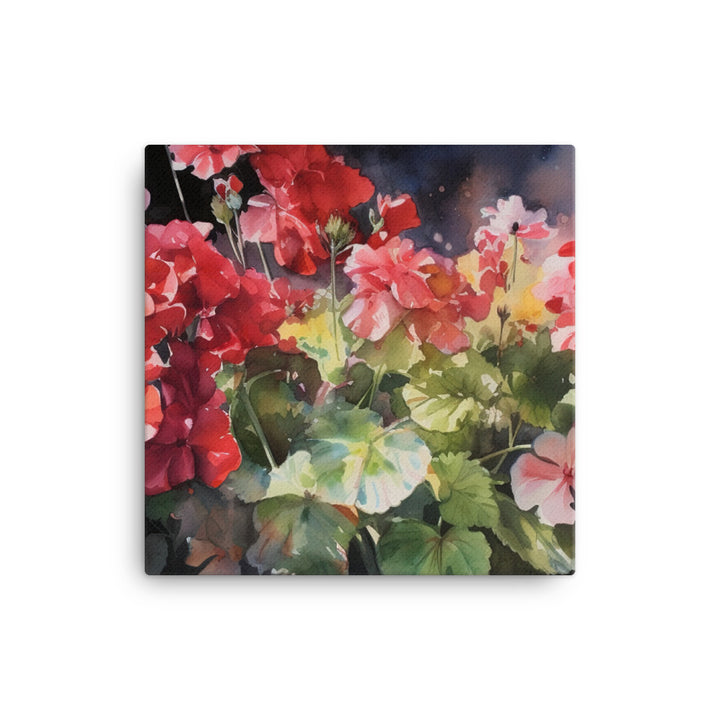 Vibrant Geraniums canvas - Posterfy.AI