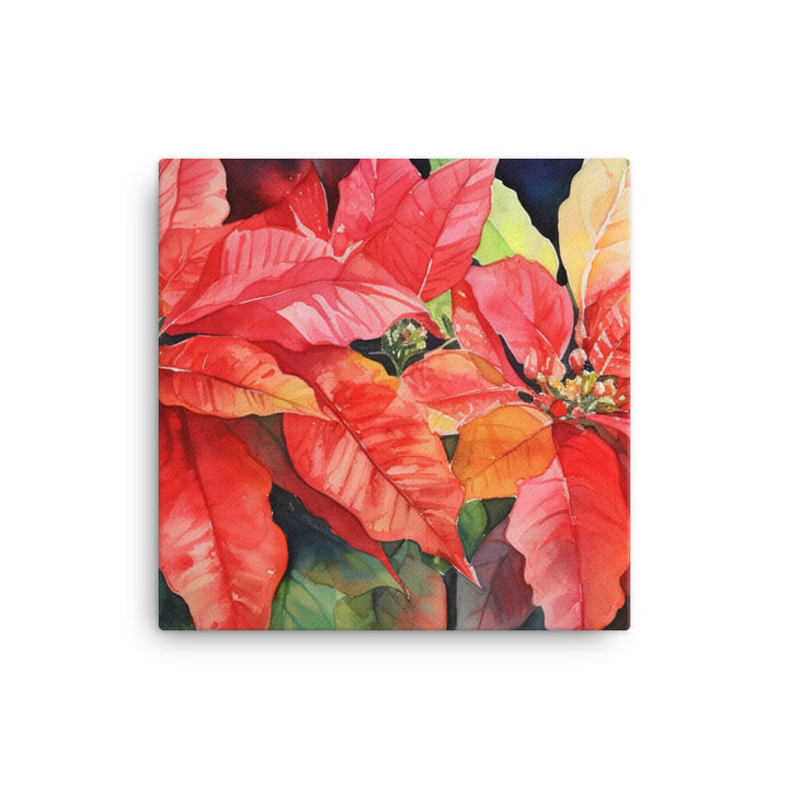 Poinsettias Blooming canvas - Posterfy.AI