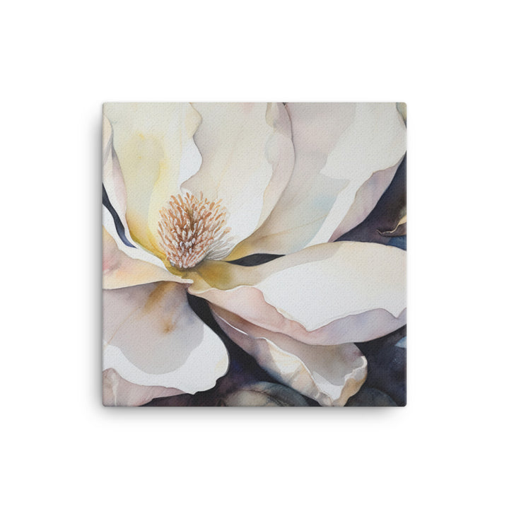 Watercolor Magnolias Unveiled canvas - Posterfy.AI