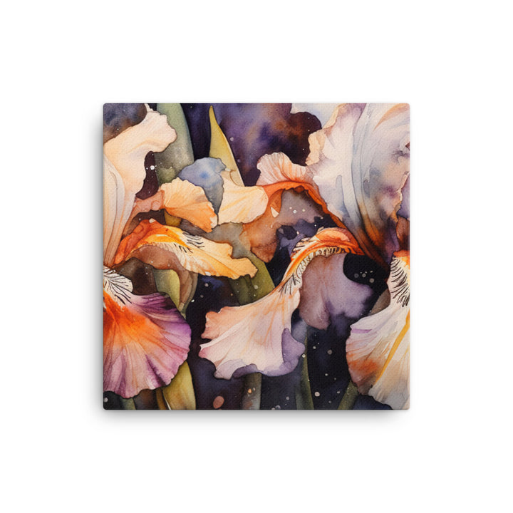 Watercolor Irises Revealed canvas - Posterfy.AI