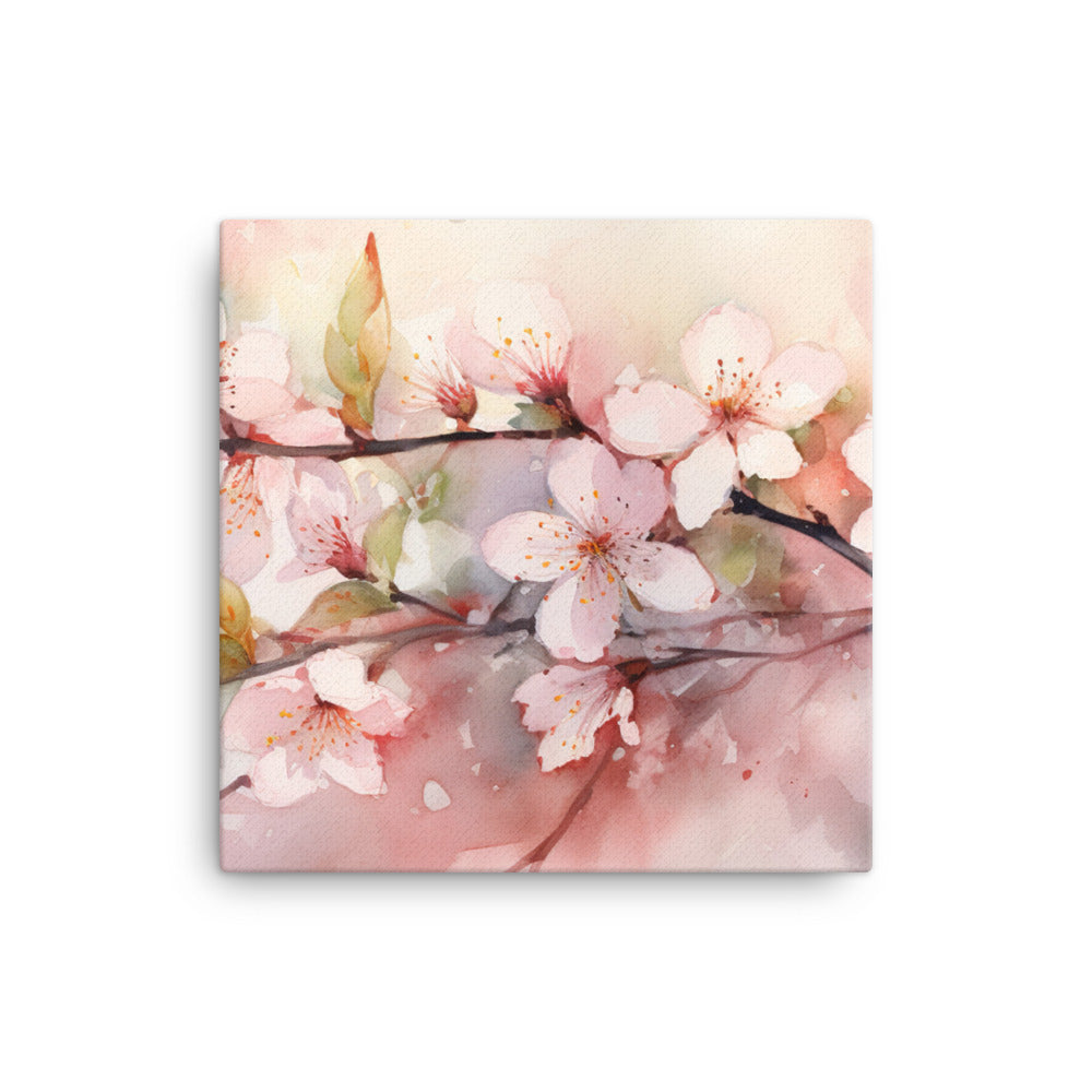 Watercolor Cherry Blossoms canvas - Posterfy.AI