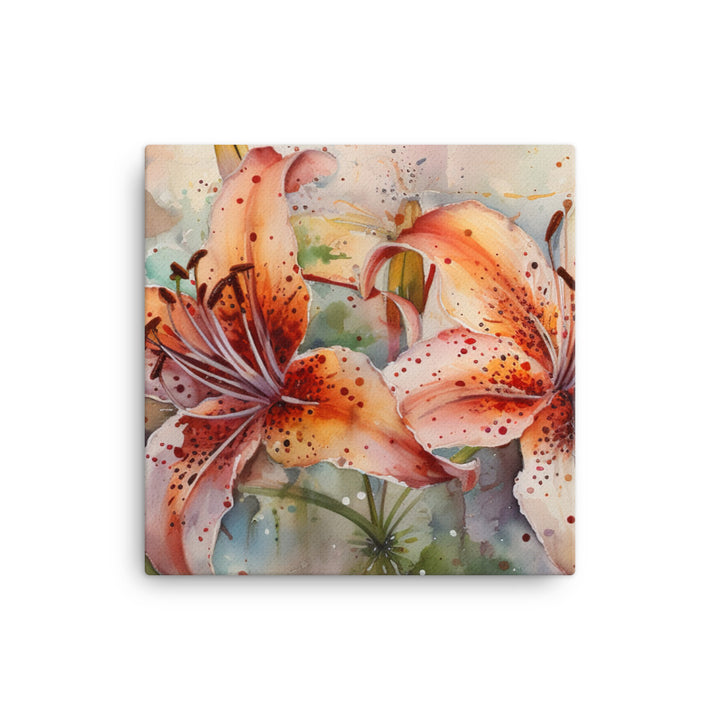 Watercolor Lilies Unveiled canvas - Posterfy.AI