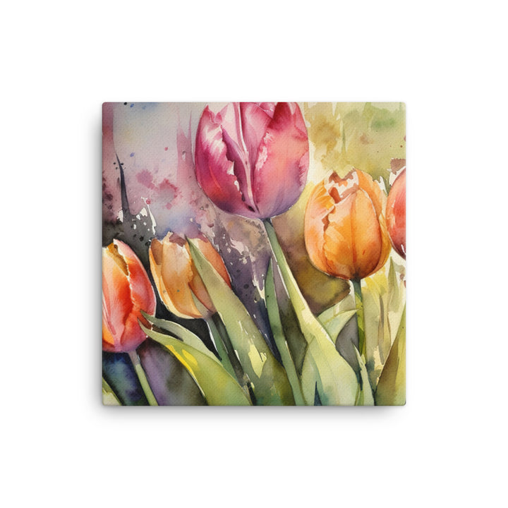 Watercolor Ode to Tulips canvas - Posterfy.AI