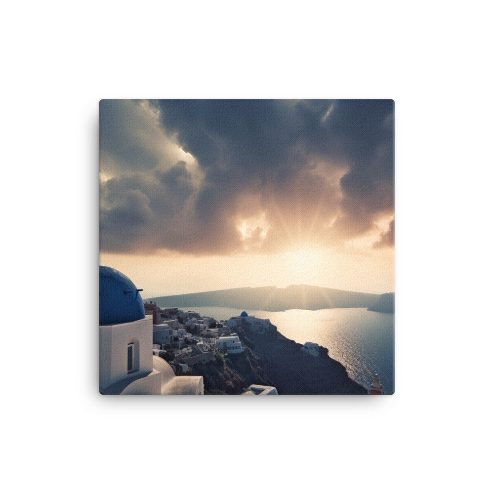 Santorinis Dramatic Cloudscapes canvas - Posterfy.AI