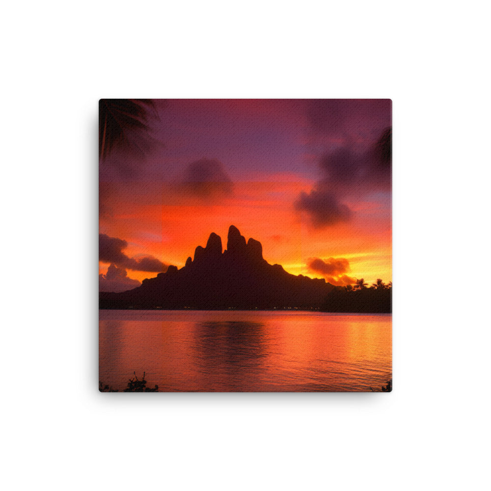 Tropical Sunset Splendor canvas - Posterfy.AI