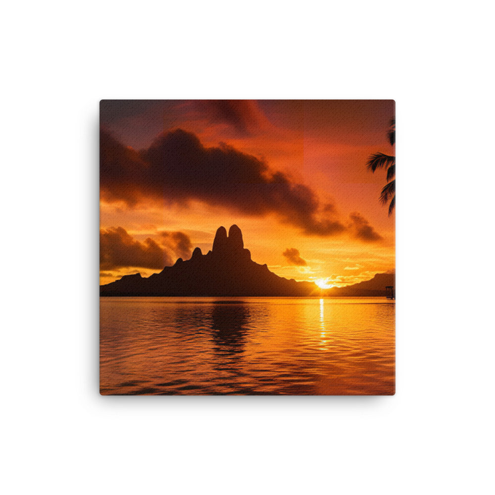 Tropical Sunset Splendor canvas - Posterfy.AI