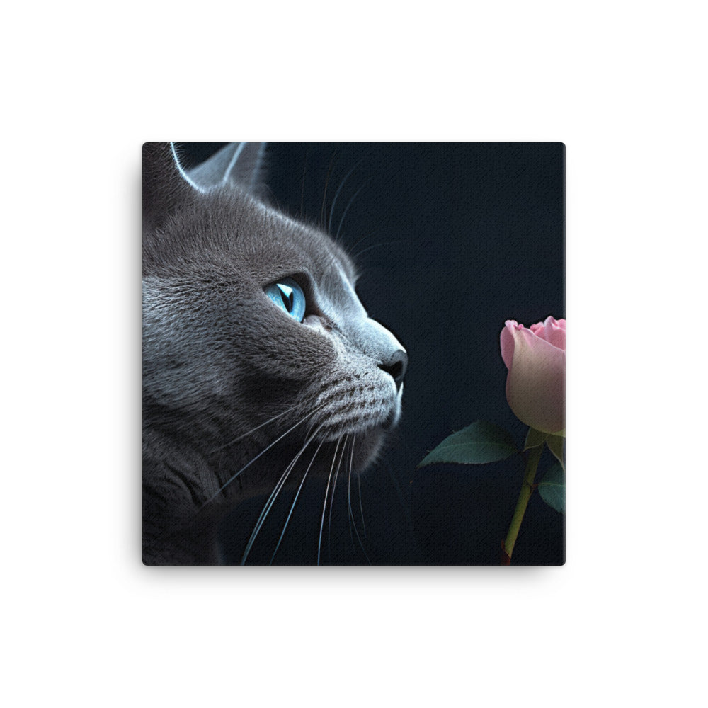 Russian Blue Cat canvas - Posterfy.AI
