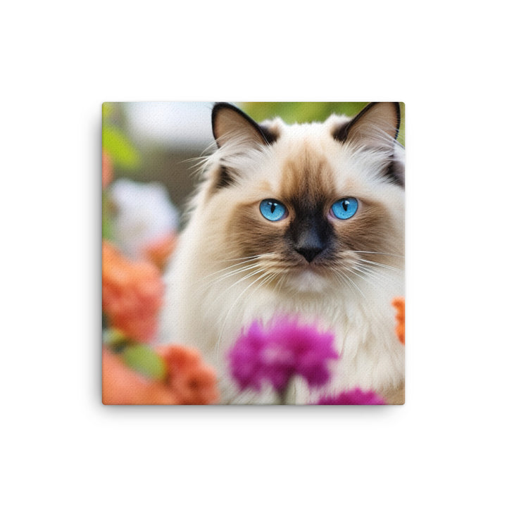 Birman in the Garden canvas - Posterfy.AI