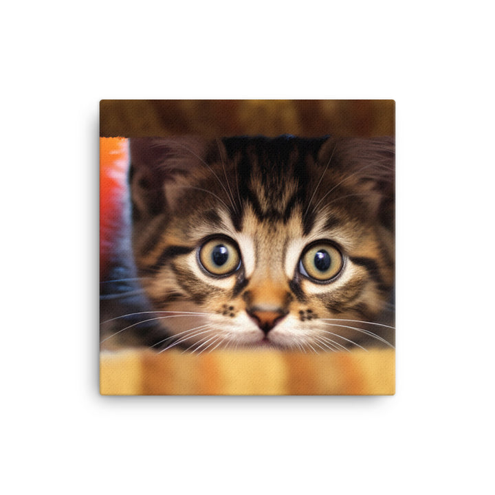 Inquisitive Manx Kitten canvas - Posterfy.AI