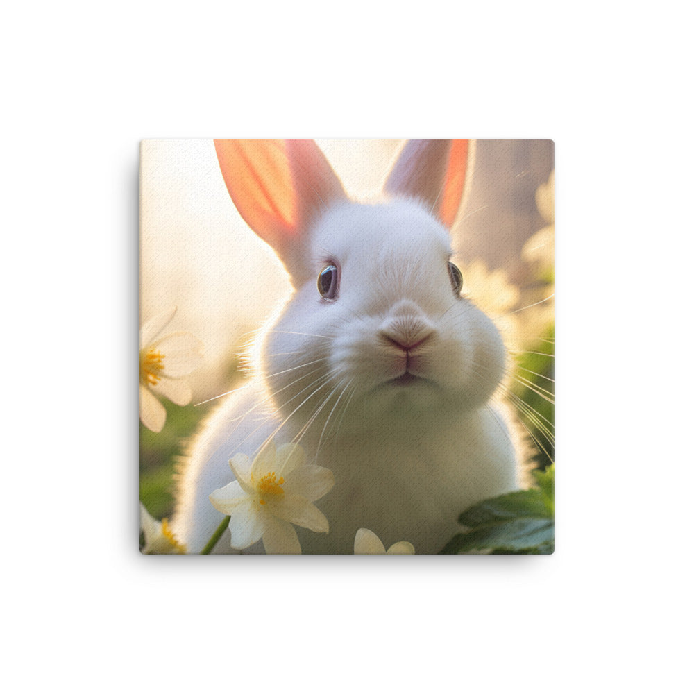 Florida White Bunny Canvas - PosterfyAI.com