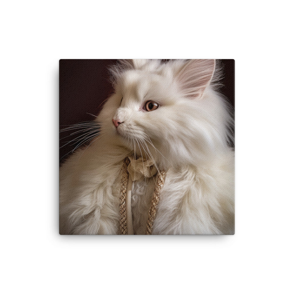 French Angora Bunnys Majestic Beauty Canvas - PosterfyAI.com