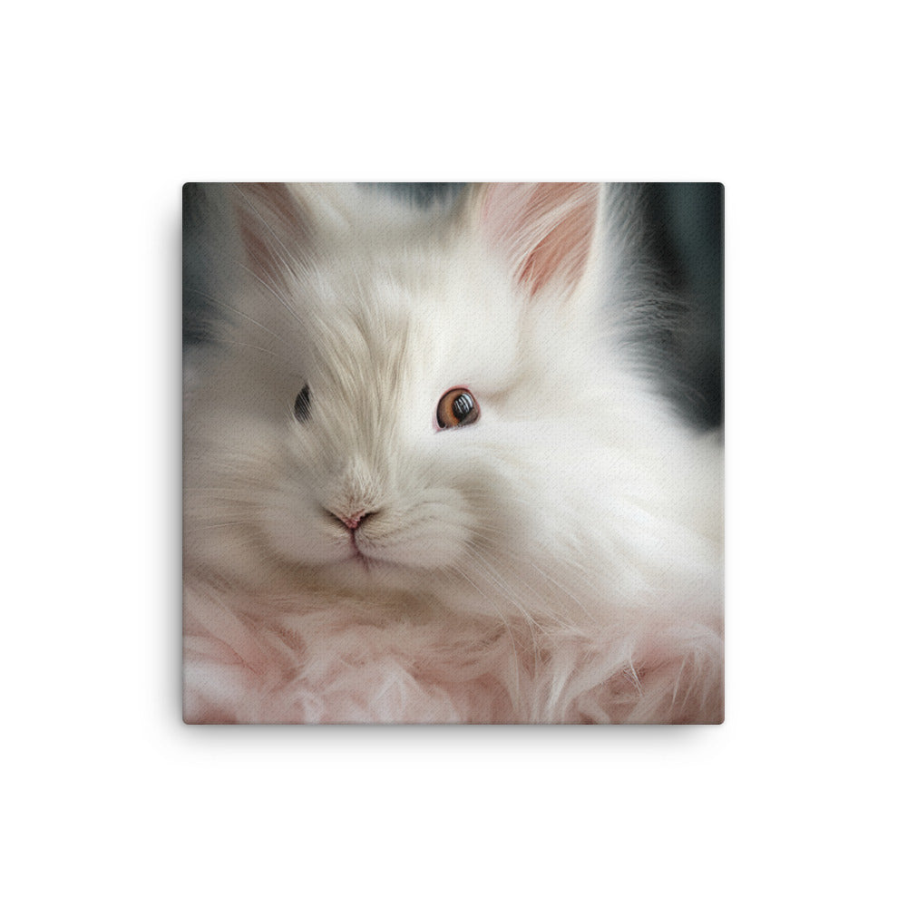 Adorable French Angora Bunny Canvas - PosterfyAI.com