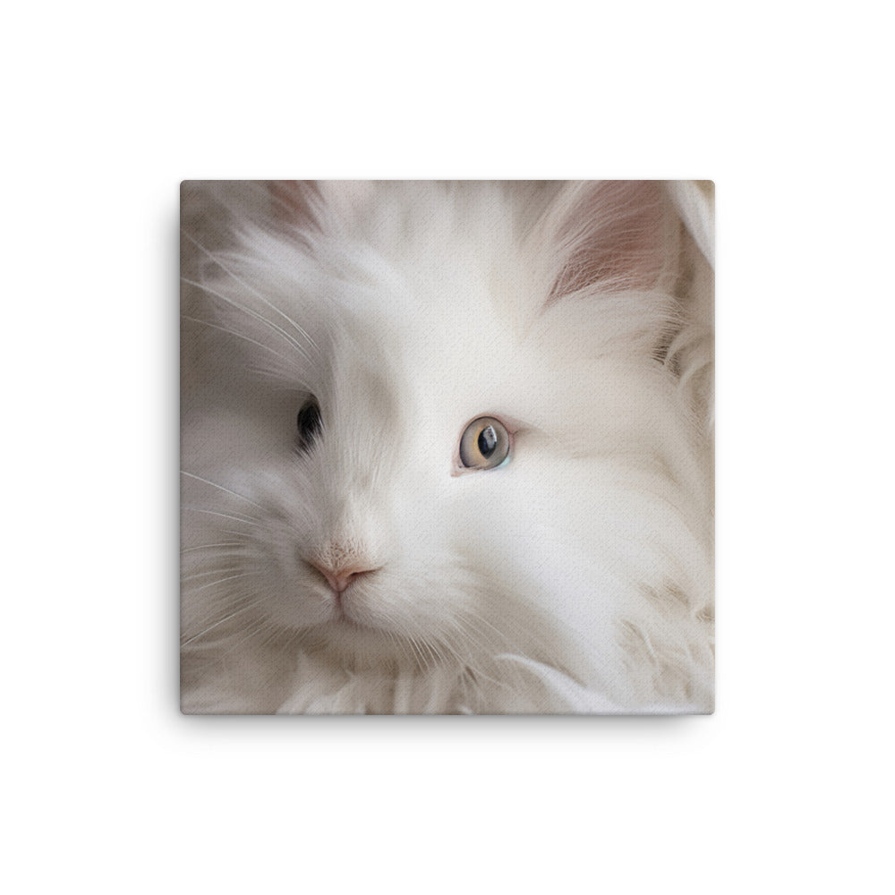 Adorable French Angora Bunny Canvas - PosterfyAI.com