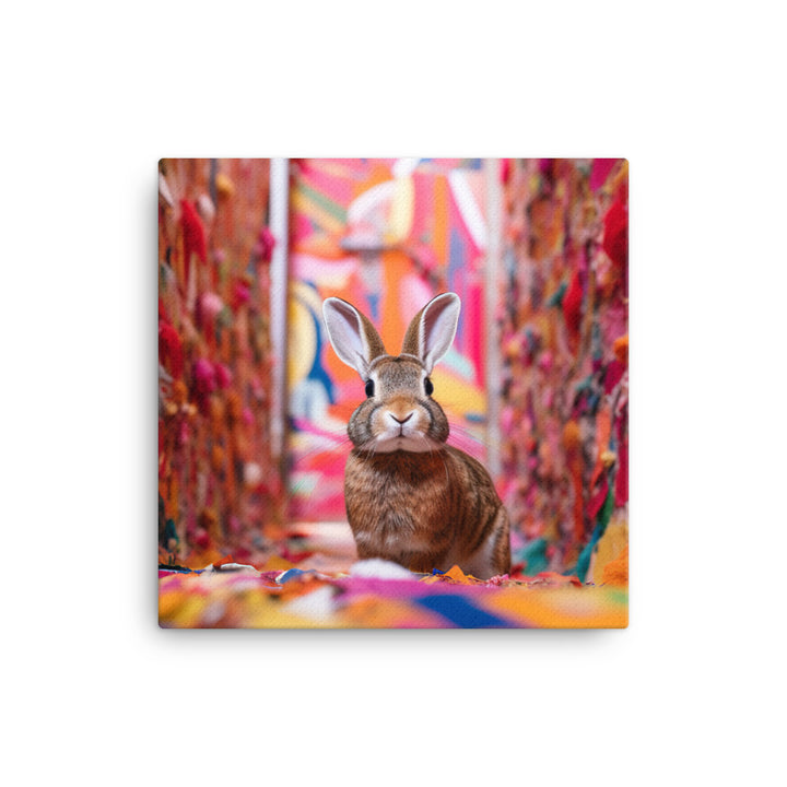 Playful English Spot Bunny Canvas - PosterfyAI.com