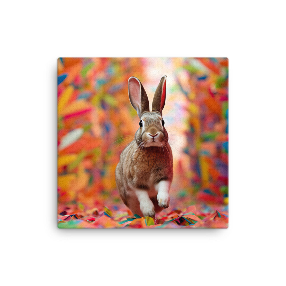 Playful English Spot Bunny Canvas - PosterfyAI.com