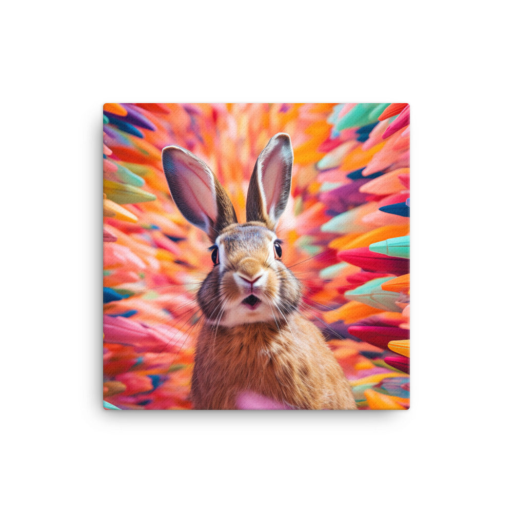 Playful English Spot Bunny Canvas - PosterfyAI.com