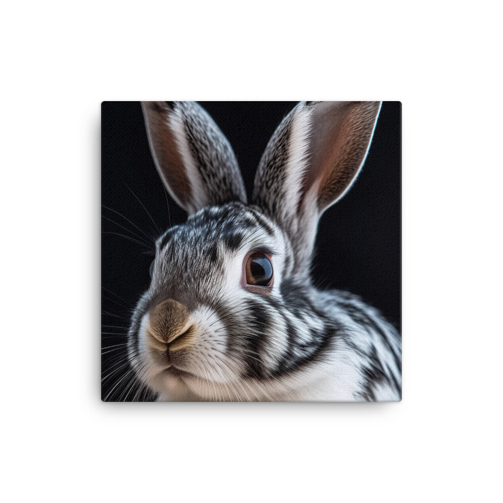 English Spot Bunny in Exquisite Detail Canvas - PosterfyAI.com