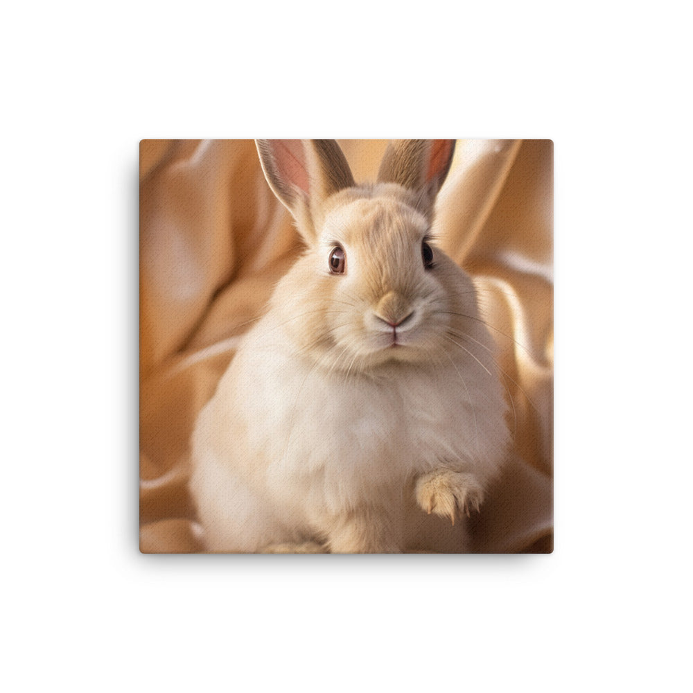 Mini Satin Bunnys Luxurious Presence Canvas - PosterfyAI.com
