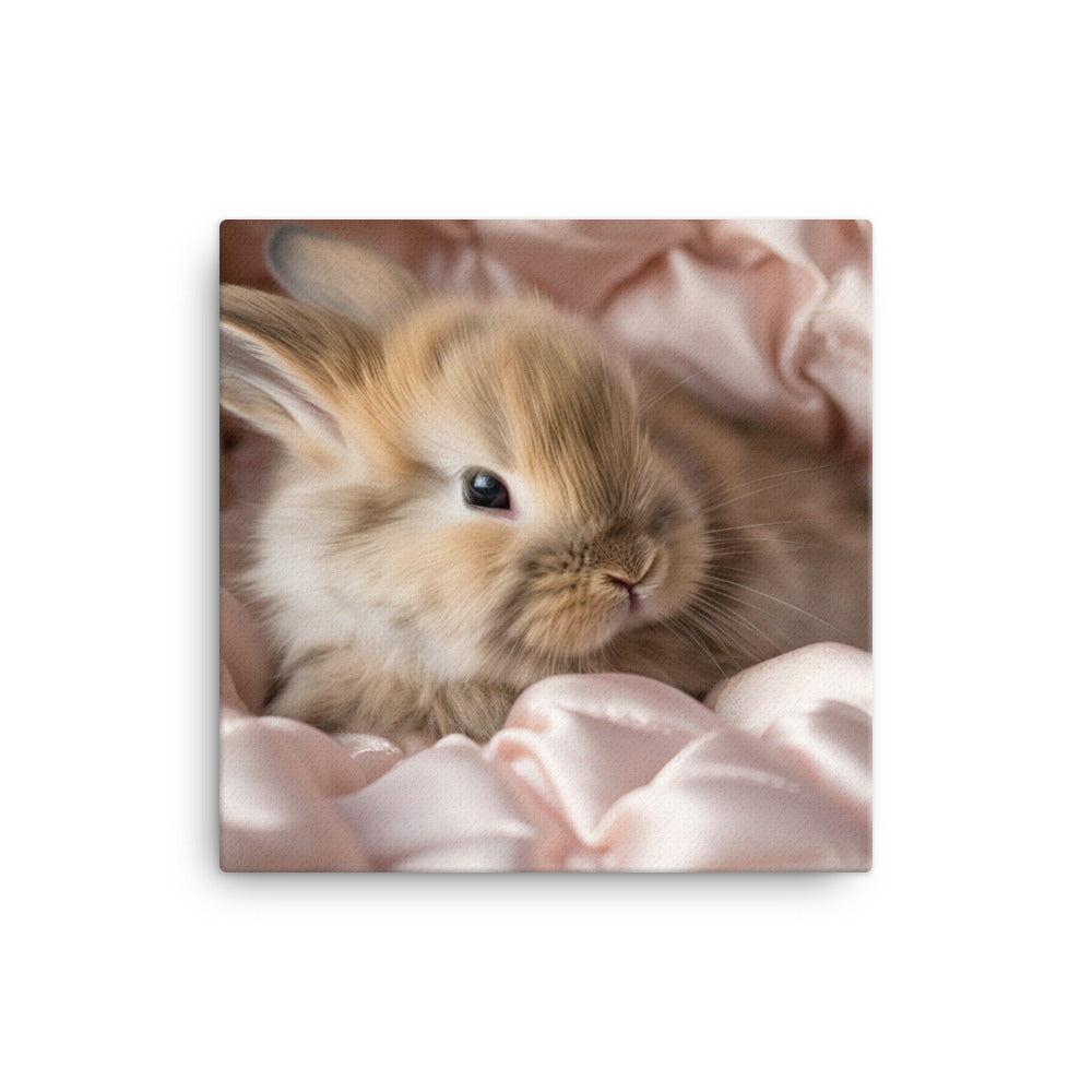 Mini Satin Bunnys Luxurious Presence Canvas - PosterfyAI.com