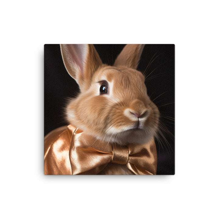 Mini Satin Bunnys Luxurious Presence Canvas - PosterfyAI.com