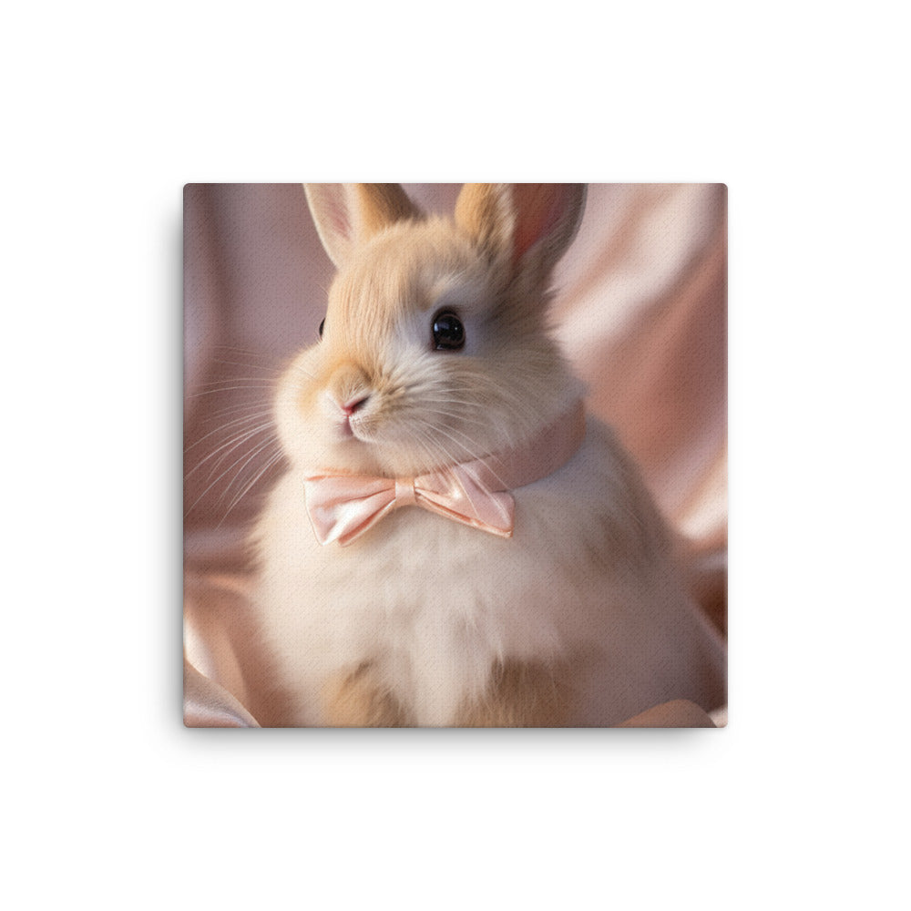 Mini Satin Bunnys Luxurious Presence Canvas - PosterfyAI.com