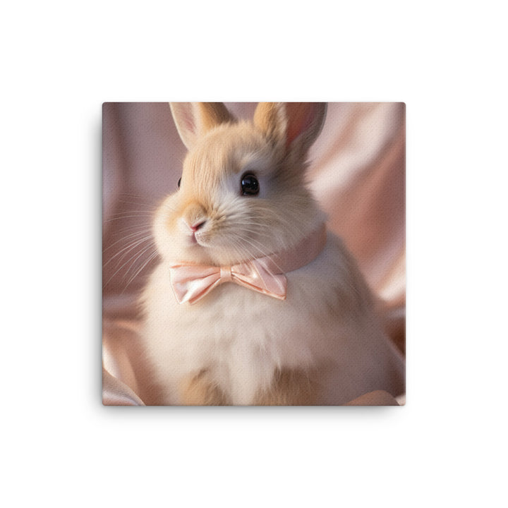 Mini Satin Bunnys Luxurious Presence Canvas - PosterfyAI.com