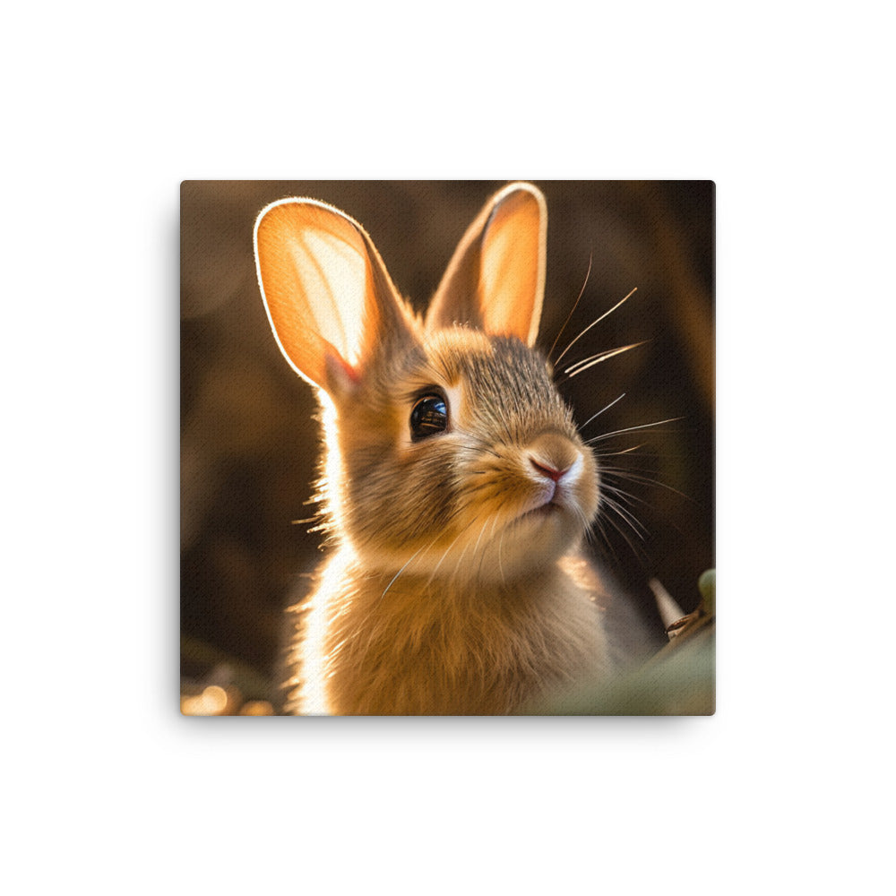 Mini Satin Bunnys Enchanting Inquisitiveness Canvas - PosterfyAI.com
