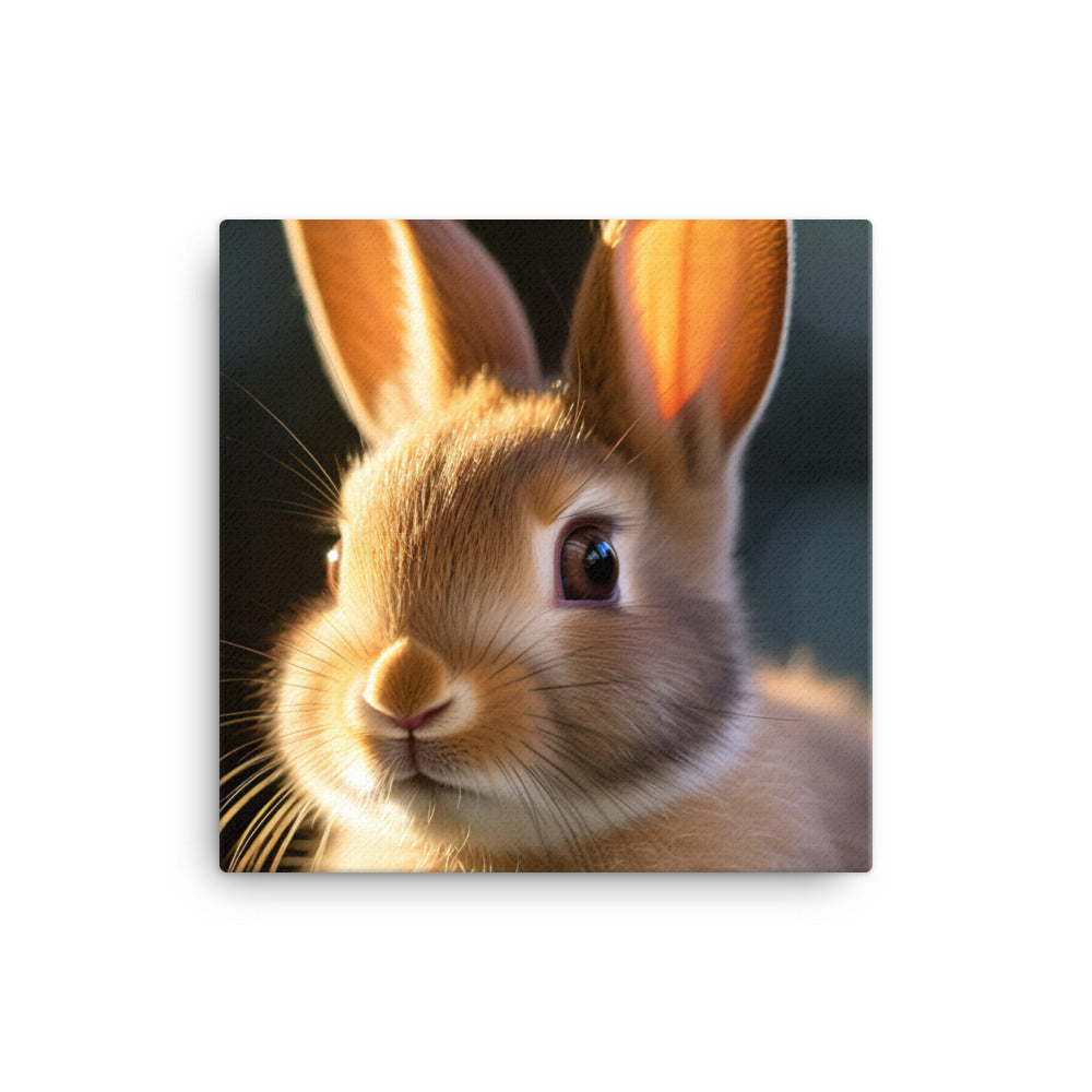 Mini Satin Bunnys Enchanting Inquisitiveness Canvas - PosterfyAI.com