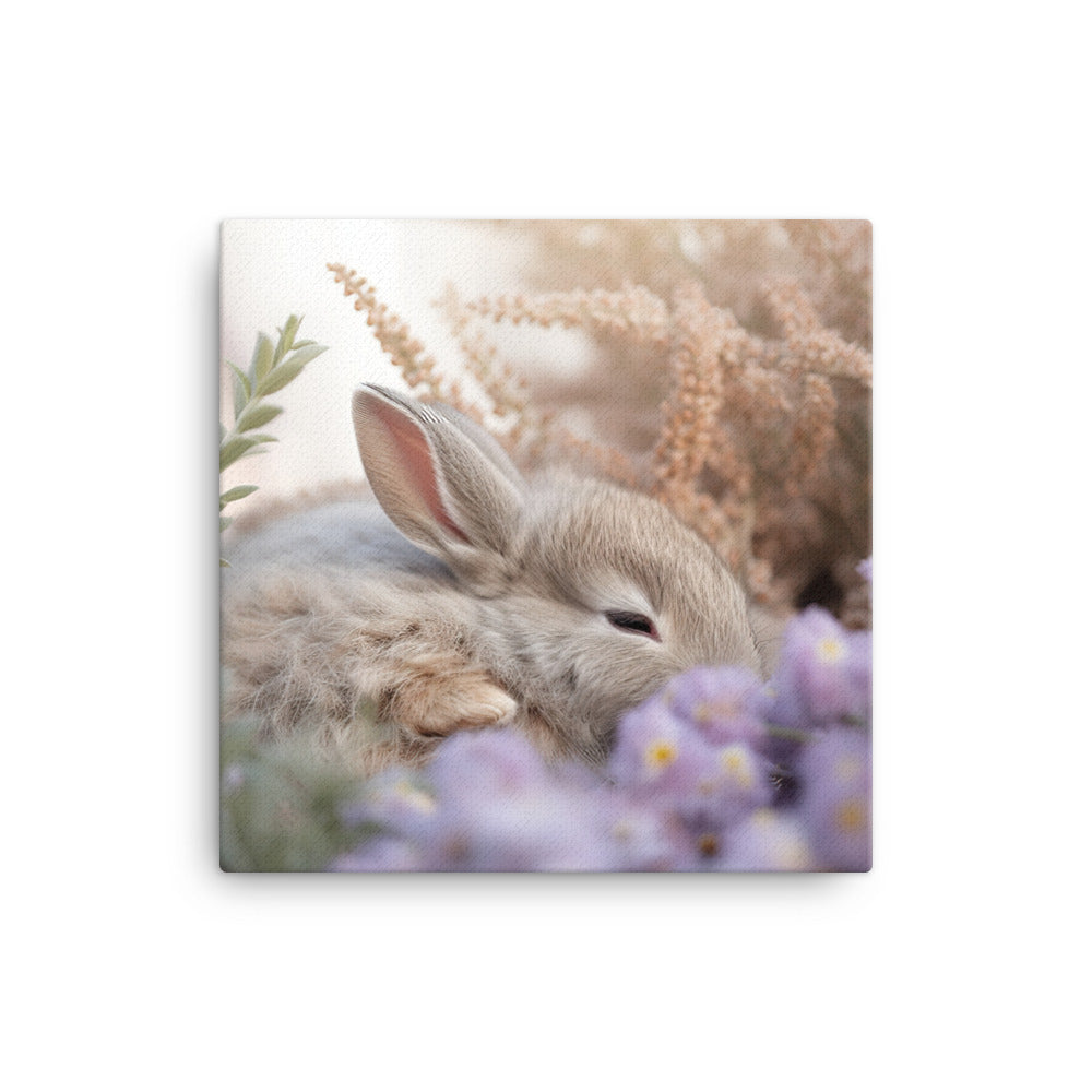 Mini Satin Bunny in Tranquil Bliss Canvas - PosterfyAI.com