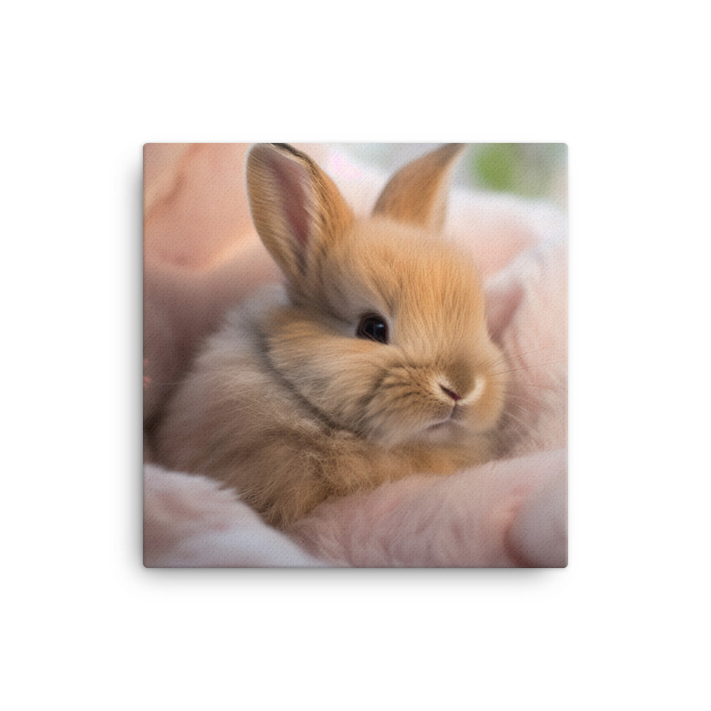 Mini Satin Bunny in Tranquil Bliss Canvas - PosterfyAI.com