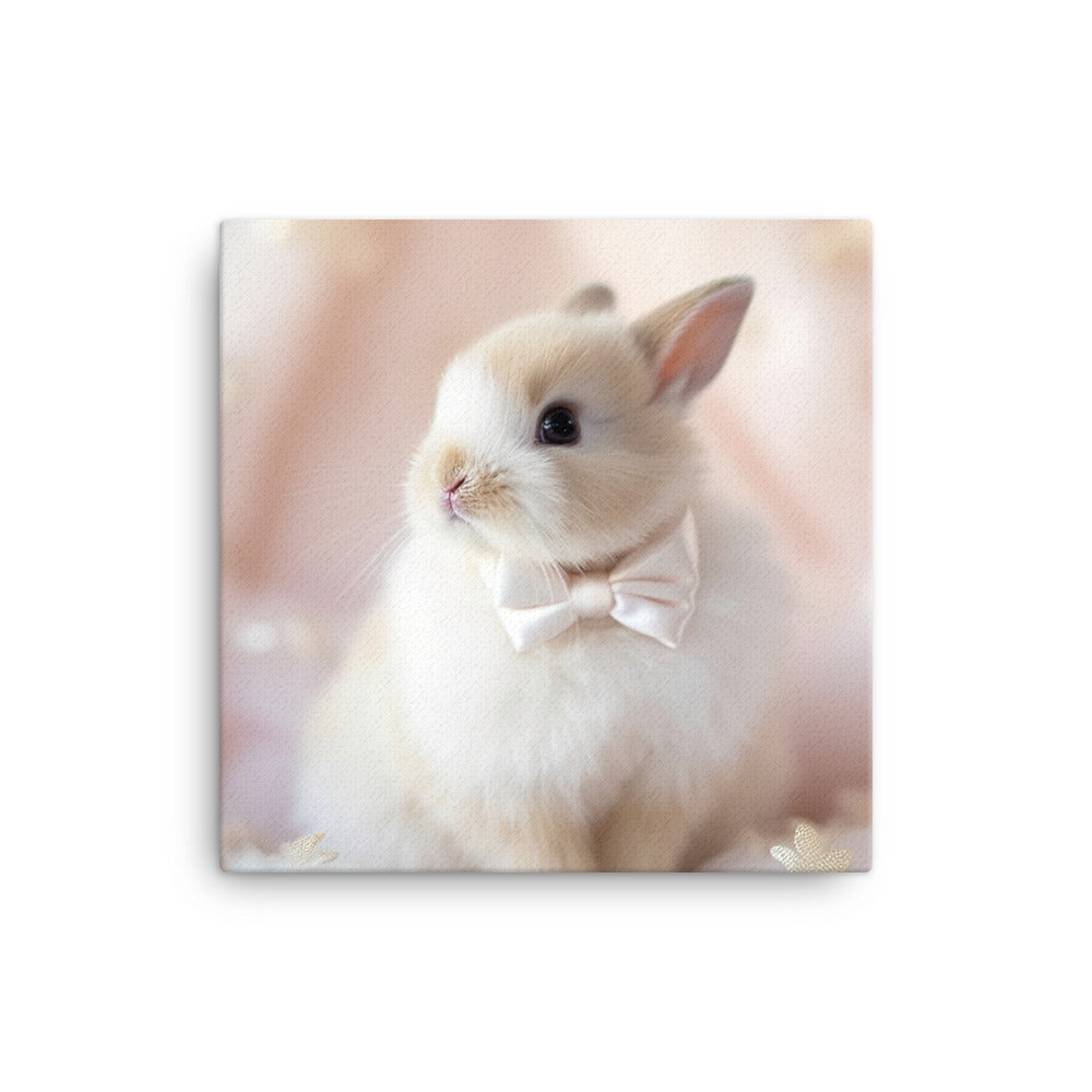Mini Satin Bunny in Delicate Splendor Canvas - PosterfyAI.com