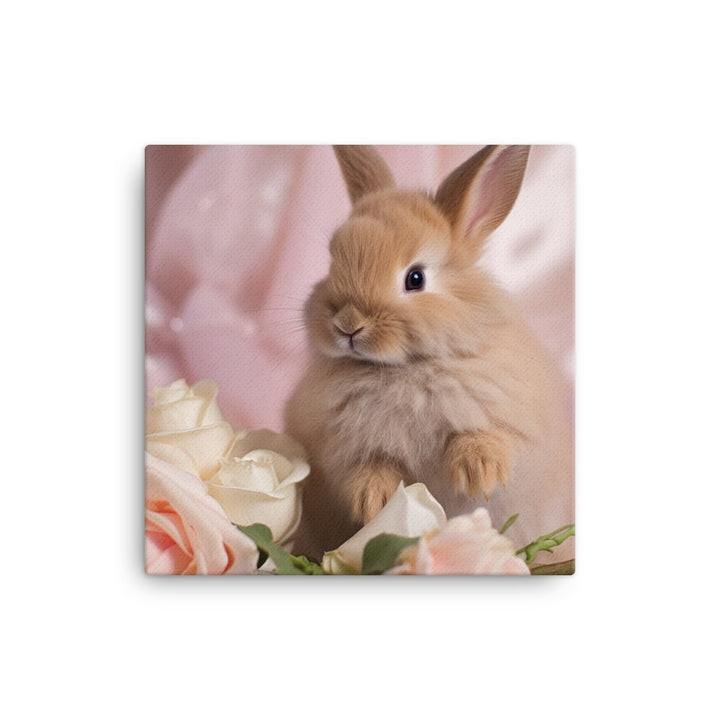 Mini Satin Bunny in Delicate Splendor Canvas - PosterfyAI.com