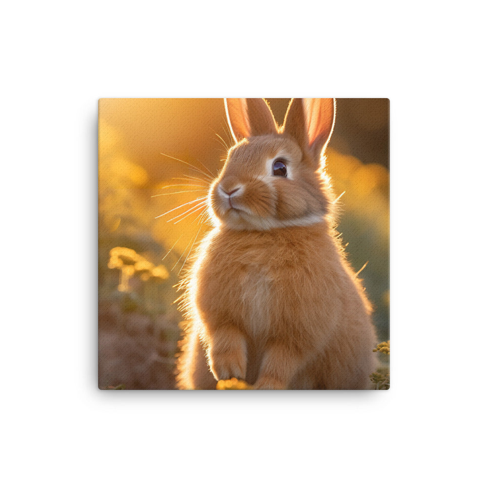 Adorable Tan Bunny Canvas - PosterfyAI.com