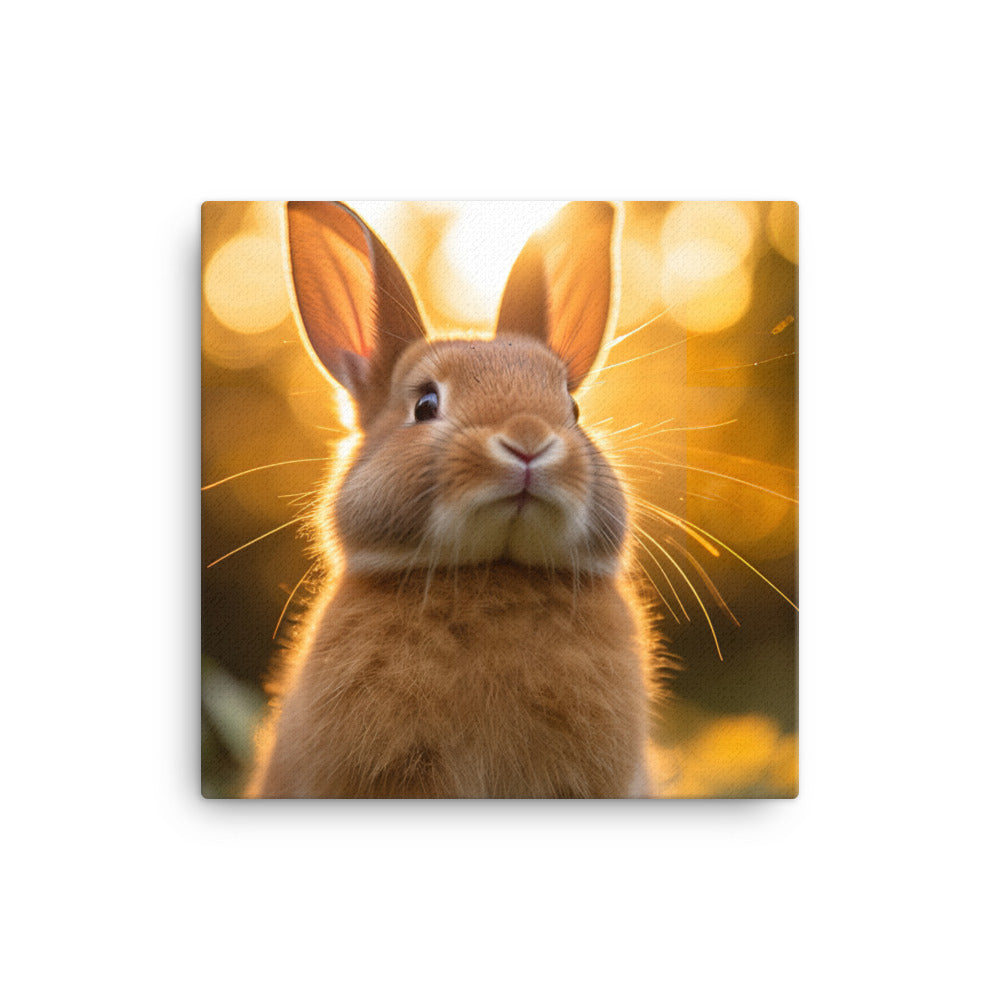Adorable Tan Bunny Canvas - PosterfyAI.com